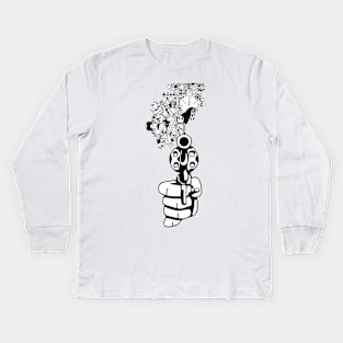 Pew Pew Handgun Pistol Kids Long Sleeve T-Shirt